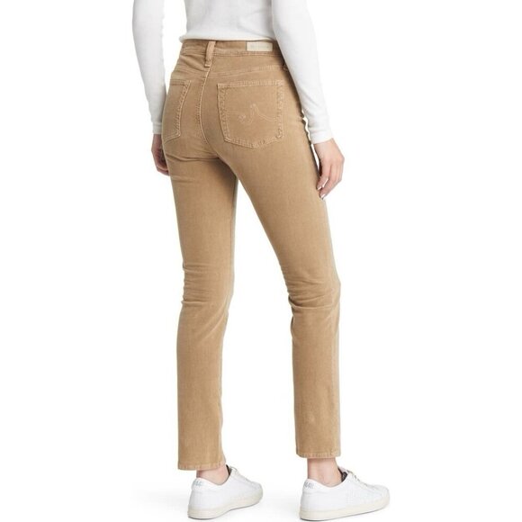 AG DENIM women’s size 24 Tan camel MARI High-Rise Slim Straight Corduroy Jeans - Picture 2 of 14